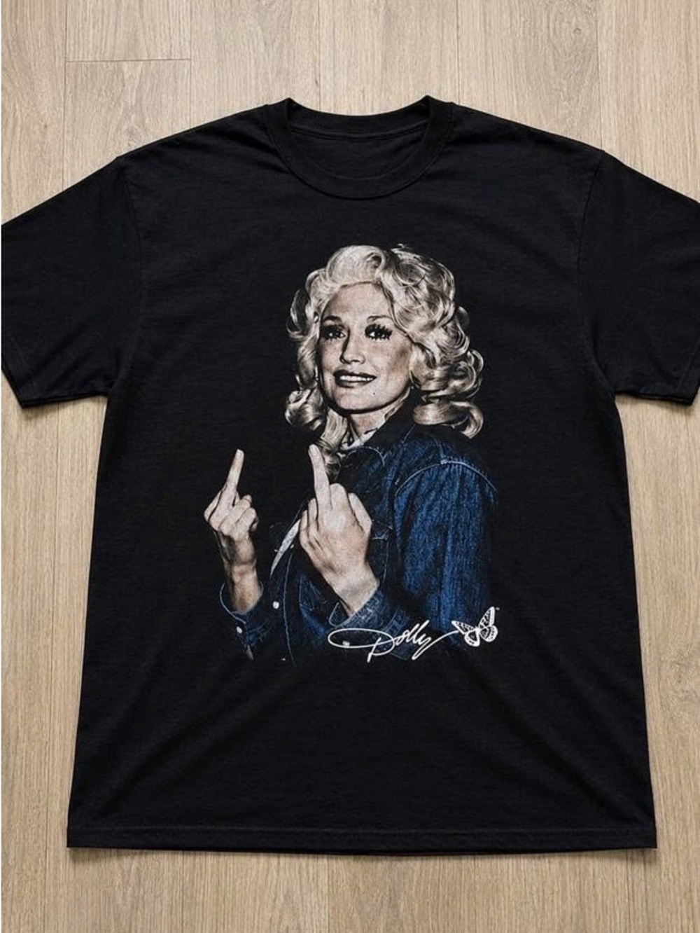R.I.P Dolly Black Graphic Tee with Dolly Parton